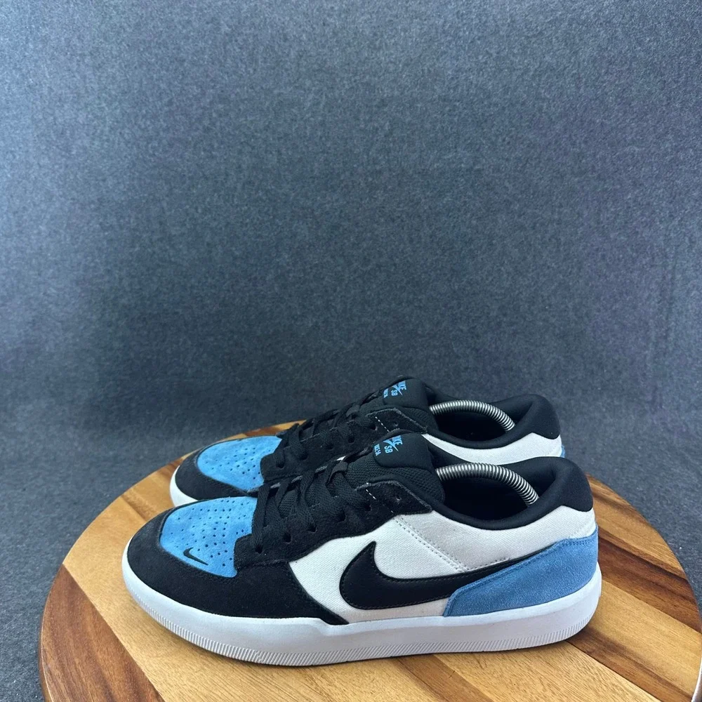 Nike SB Force 58 Suede Skate Shoes Black Blue White Mens Size 12 CZ2959-400